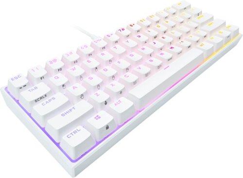 CORSAIR - K65 RGB Mini Wired 60% Mechanical Cherry MX SPEED Linear Switch Gaming Keyboard with PBT Double-Shot Keycaps - White