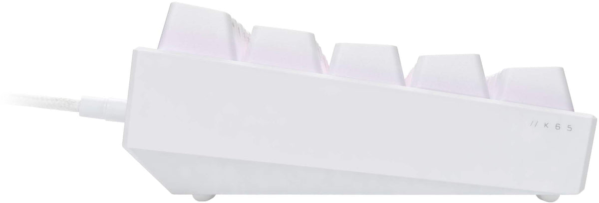 CORSAIR - K65 RGB Mini Wired 60% Mechanical Cherry MX SPEED Linear Switch Gaming Keyboard with PBT Double-Shot Keycaps - White