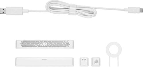CORSAIR - K65 RGB Mini Wired 60% Mechanical Cherry MX SPEED Linear Switch Gaming Keyboard with PBT Double-Shot Keycaps - White