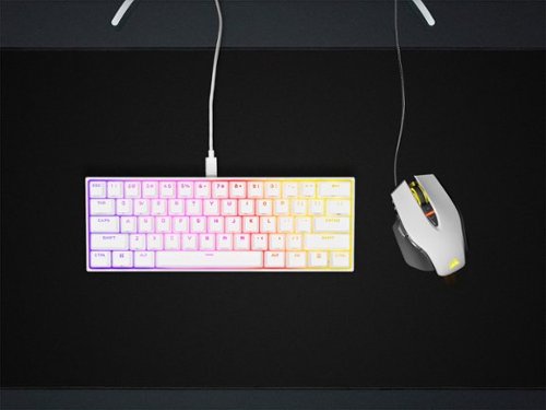 CORSAIR - K65 RGB Mini Wired 60% Mechanical Cherry MX SPEED Linear Switch Gaming Keyboard with PBT Double-Shot Keycaps - White