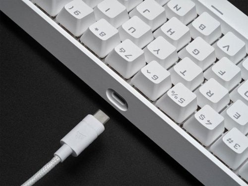 CORSAIR - K65 RGB Mini Wired 60% Mechanical Cherry MX SPEED Linear Switch Gaming Keyboard with PBT Double-Shot Keycaps - White
