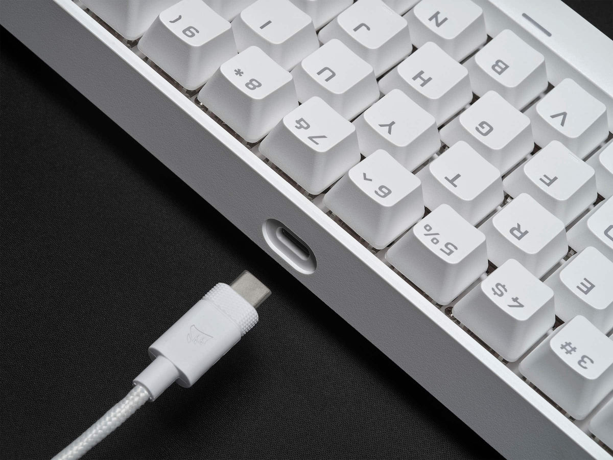 CORSAIR - K65 RGB Mini Wired 60% Mechanical Cherry MX SPEED Linear Switch Gaming Keyboard with PBT Double-Shot Keycaps - White