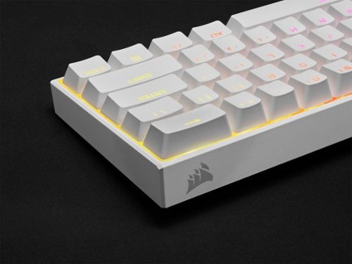 CORSAIR - K65 RGB Mini Wired 60% Mechanical Cherry MX SPEED Linear Switch Gaming Keyboard with PBT Double-Shot Keycaps - White