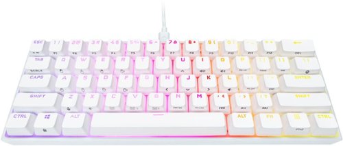 CORSAIR - K65 RGB Mini Wired 60% Mechanical Cherry MX SPEED Linear Switch Gaming Keyboard with PBT Double-Shot Keycaps - White