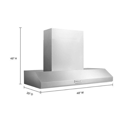 KitchenAid - 48 inches - Recirculating - Wall Range Hood - Stainless Steel