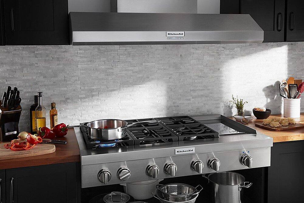 KitchenAid - 48 inches - Recirculating - Wall Range Hood - Stainless Steel