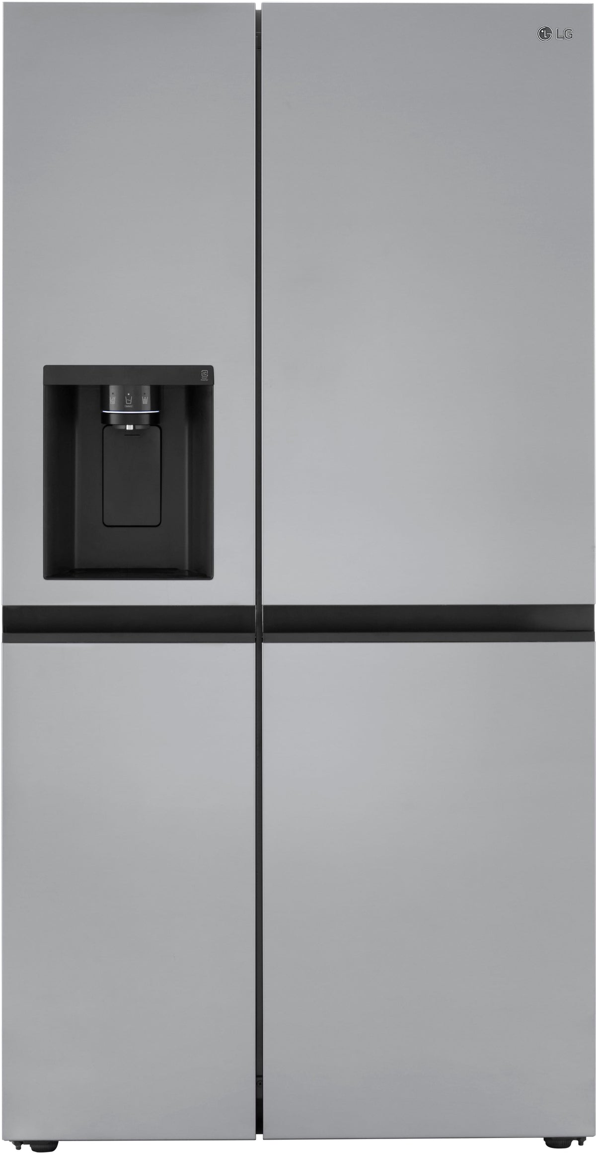 LG - 36-in Wide 22.5 Cu. Ft. Side-by-Side Counter-Depth Refrigerator with Smooth Touch Dispenser - Stainless Steel