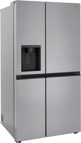 LG - 36-in Wide 22.5 Cu. Ft. Side-by-Side Counter-Depth Refrigerator with Smooth Touch Dispenser - Stainless Steel