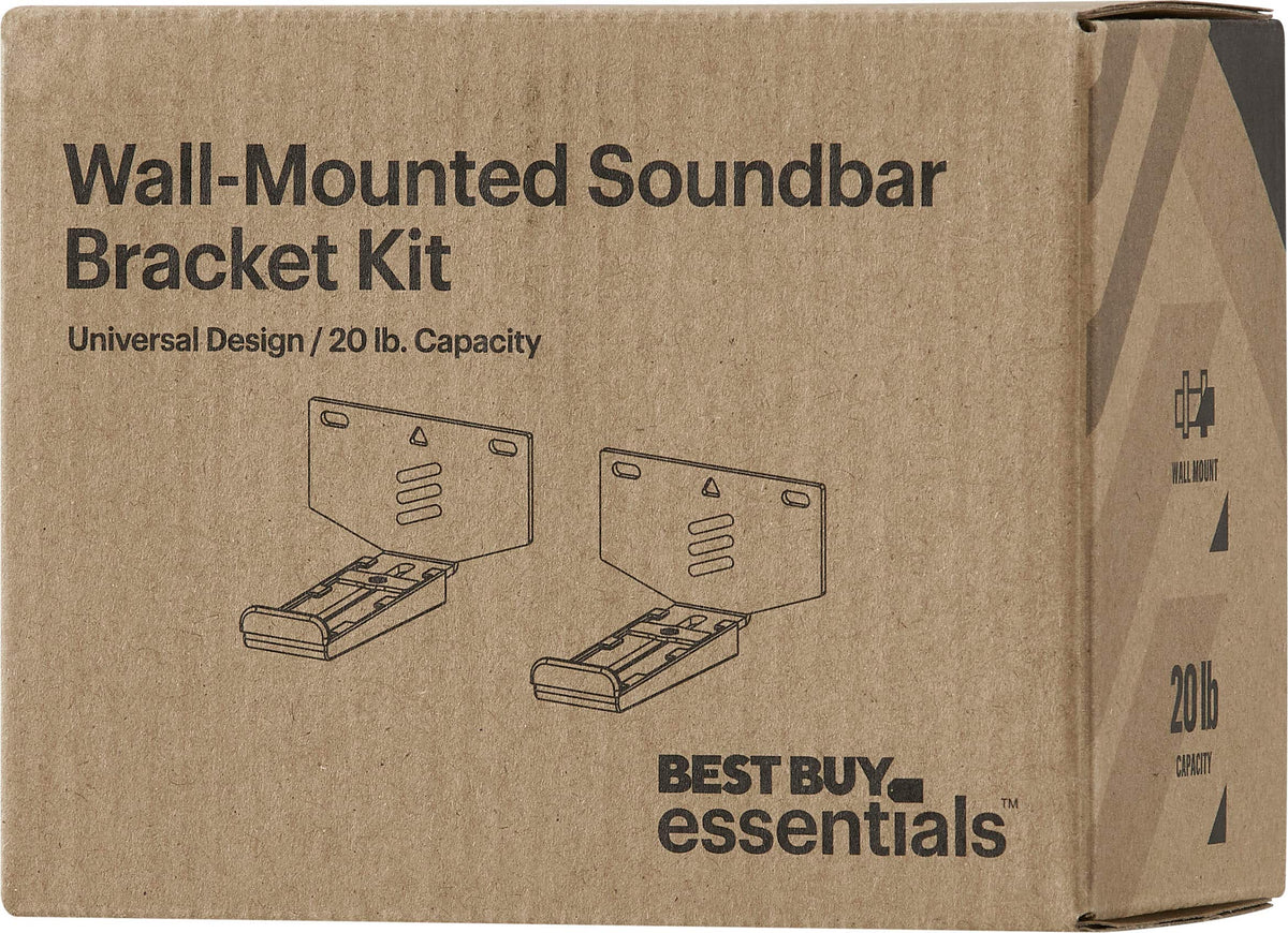 Best Buy essentials™ - Fixed Soundbar Wall Mount for Most 20 lb. Soundbars - Black