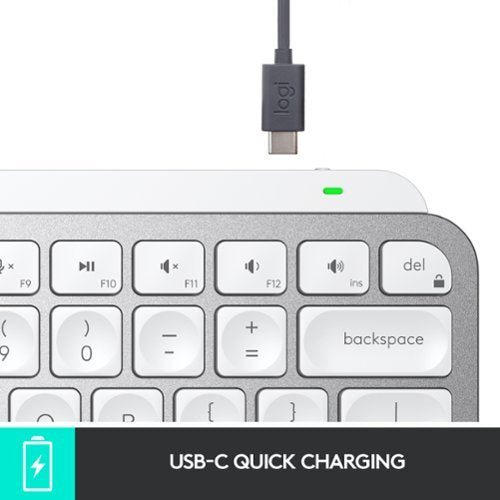 Logitech - MX Keys Mini TKL Wireless Bluetooth Scissor Keyboard with Backlit Keys - Pale Gray