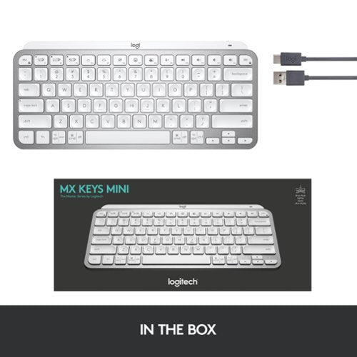 Logitech - MX Keys Mini TKL Wireless Bluetooth Scissor Keyboard with Backlit Keys - Pale Gray