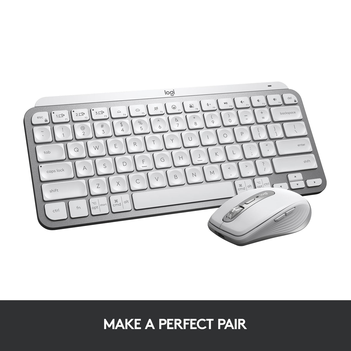 Logitech - MX Keys Mini TKL Wireless Bluetooth Scissor Keyboard with Backlit Keys - Pale Gray