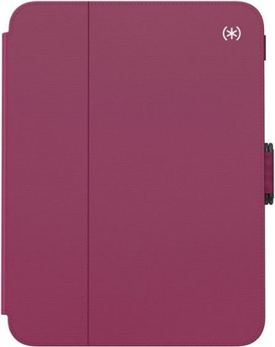 Speck - Balance Folio Case with Microban for Apple iPad mini (A17 Pro) and Apple iPad mini (6th Generation 2021) - Verry Berry Red / Slate Grey