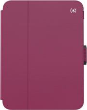 Speck - Balance Folio Case with Microban for Apple iPad mini (A17 Pro) and Apple iPad mini (6th Generation 2021) - Verry Berry Red / Slate Grey