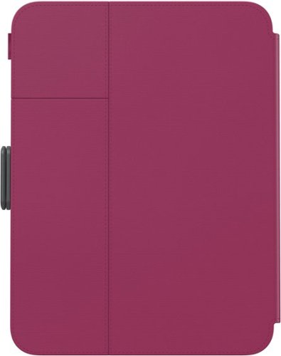 Speck - Balance Folio Case with Microban for Apple iPad mini (A17 Pro) and Apple iPad mini (6th Generation 2021) - Verry Berry Red / Slate Grey