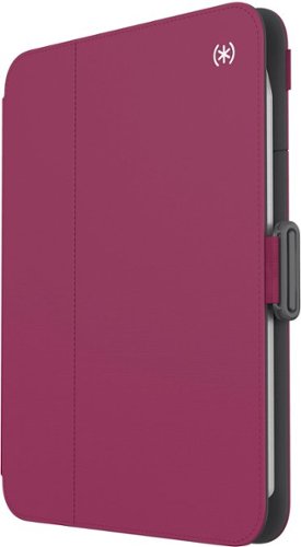 Speck - Balance Folio Case with Microban for Apple iPad mini (A17 Pro) and Apple iPad mini (6th Generation 2021) - Verry Berry Red / Slate Grey