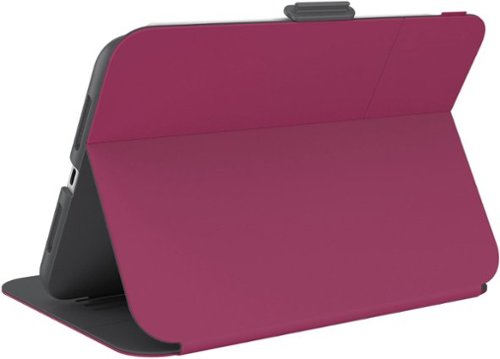 Speck - Balance Folio Case with Microban for Apple iPad mini (A17 Pro) and Apple iPad mini (6th Generation 2021) - Verry Berry Red / Slate Grey