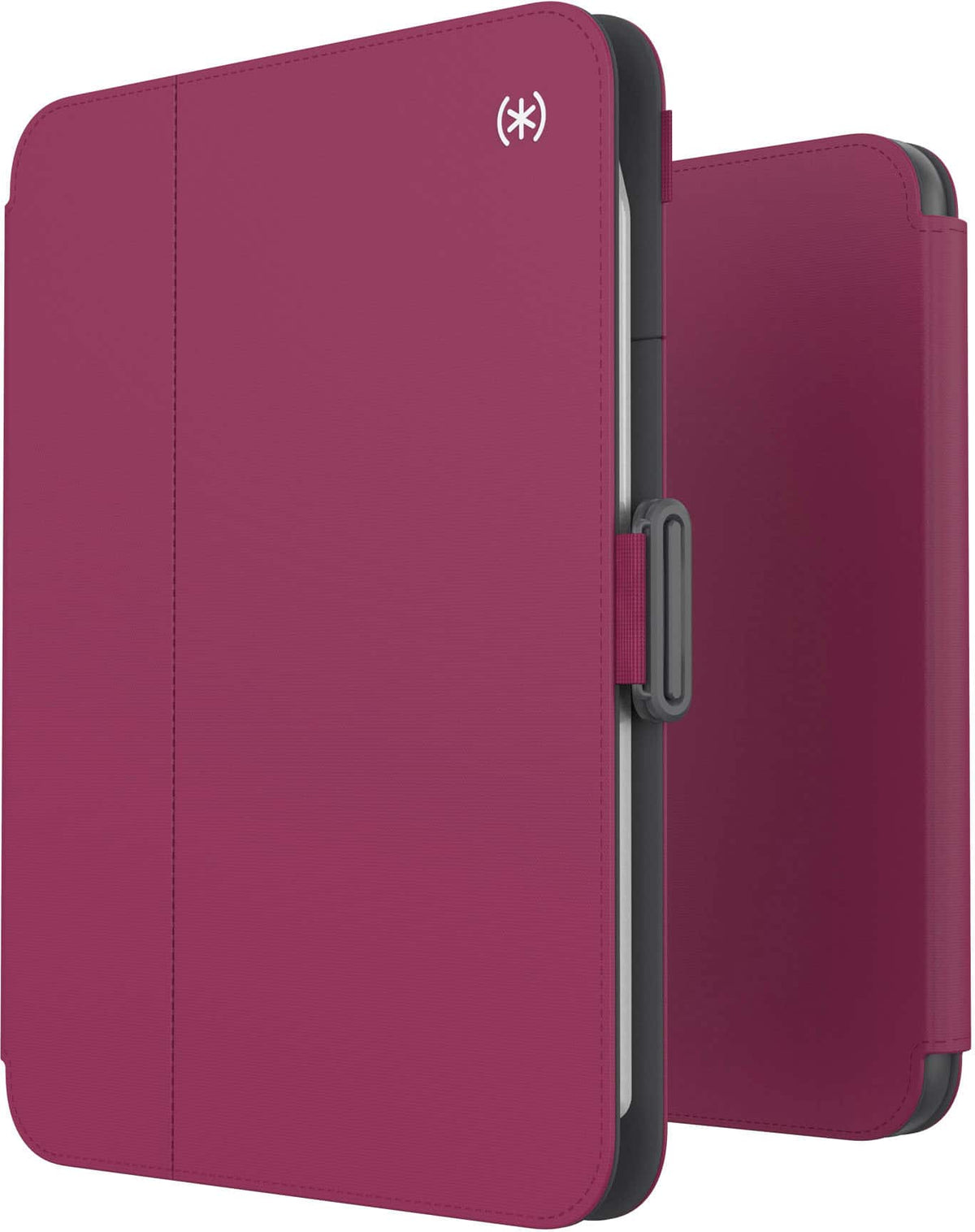 Speck - Balance Folio Case with Microban for Apple iPad mini (A17 Pro) and Apple iPad mini (6th Generation 2021) - Verry Berry Red / Slate Grey