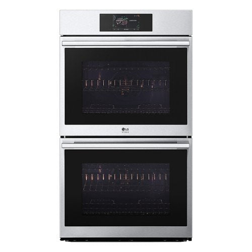 LG - STUDIO 30-in Wide Smart Built-In Electric Convection Double Wall Oven with Air Fry and Sous Vide - Stainless Steel