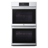 LG - STUDIO 30-in Wide Smart Built-In Electric Convection Double Wall Oven with Air Fry and Sous Vide - Stainless Steel