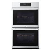 LG - STUDIO 30-in Wide Smart Built-In Electric Convection Double Wall Oven with Air Fry and Sous Vide - Stainless Steel