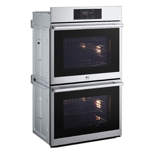 LG - STUDIO 30-in Wide Smart Built-In Electric Convection Double Wall Oven with Air Fry and Sous Vide - Stainless Steel