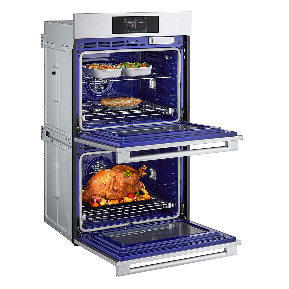 LG - STUDIO 30-in Wide Smart Built-In Electric Convection Double Wall Oven with Air Fry and Sous Vide - Stainless Steel
