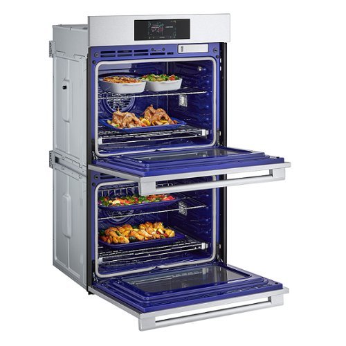 LG - STUDIO 30-in Wide Smart Built-In Electric Convection Double Wall Oven with Air Fry and Sous Vide - Stainless Steel
