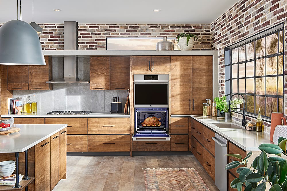 LG - STUDIO 30-in Wide Smart Built-In Electric Convection Double Wall Oven with Air Fry and Sous Vide - Stainless Steel