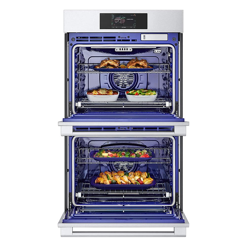 LG - STUDIO 30-in Wide Smart Built-In Electric Convection Double Wall Oven with Air Fry and Sous Vide - Stainless Steel