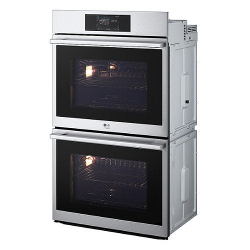 LG - STUDIO 30-in Wide Smart Built-In Electric Convection Double Wall Oven with Air Fry and Sous Vide - Stainless Steel