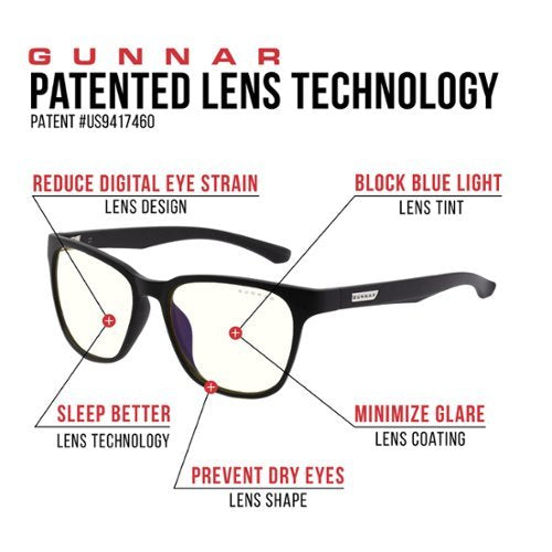 GUNNAR - Berkeley Computer Glasses with Blue Light Reduction , Clear Lenses - Onyx