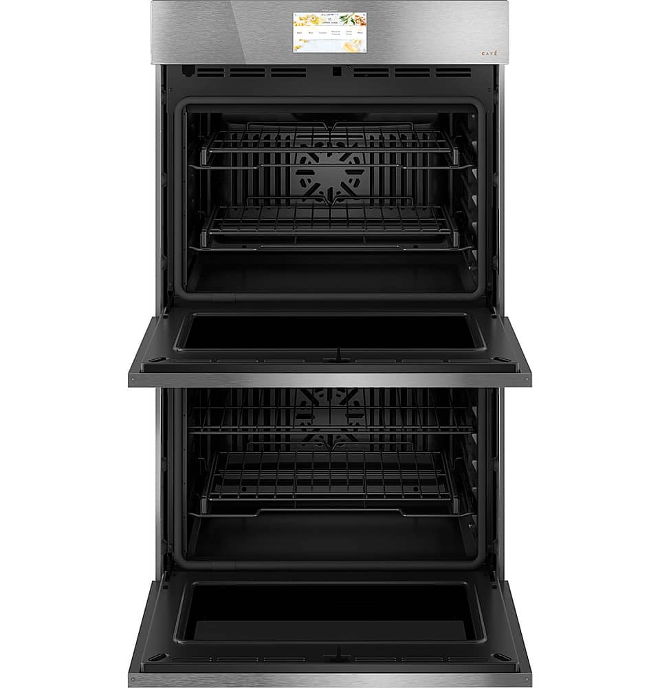 Café - 30" Built-In Double Electric Convection Wall Oven with True European Convection, In-Oven Camera, and Built-In Wi-Fi - Platinum Glass