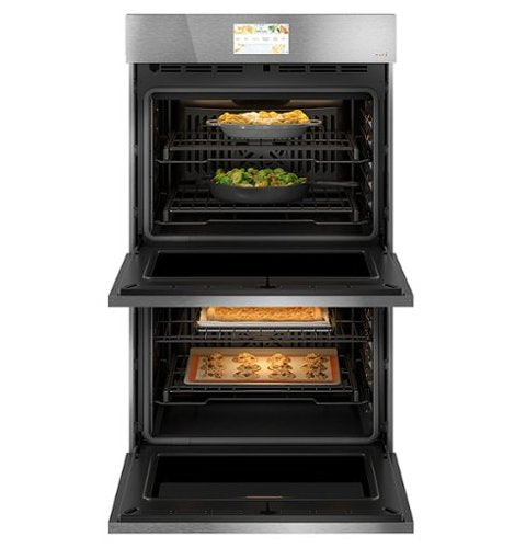 Café - 30" Built-In Double Electric Convection Wall Oven with True European Convection, In-Oven Camera, and Built-In Wi-Fi - Platinum Glass
