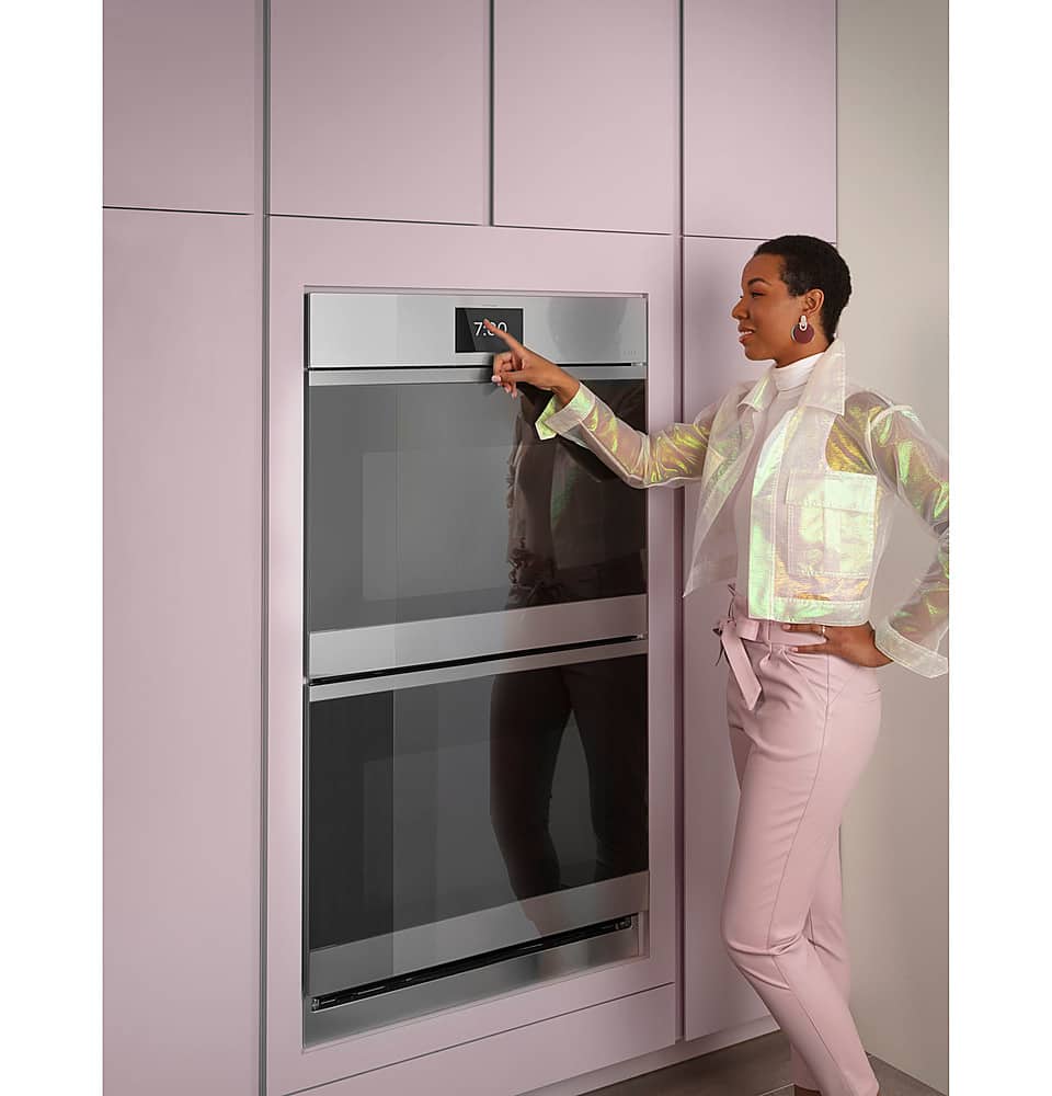 Café - 30" Built-In Double Electric Convection Wall Oven with True European Convection, In-Oven Camera, and Built-In Wi-Fi - Platinum Glass