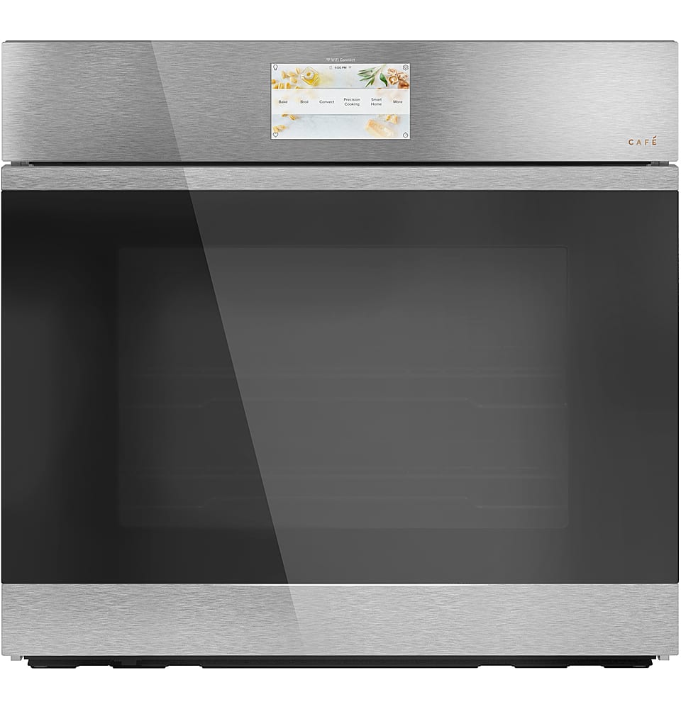 Café - 30" Built-In Single Electric Convection Wall Oven with In-Oven Camera and Built-In Wi-Fi - Platinum Glass