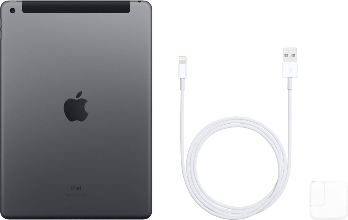 Apple - Geek Squad Certified Refurbished iPad (7th Gen) with Wi-Fi + Cellular - 32GB (Unlocked) - Space Gray