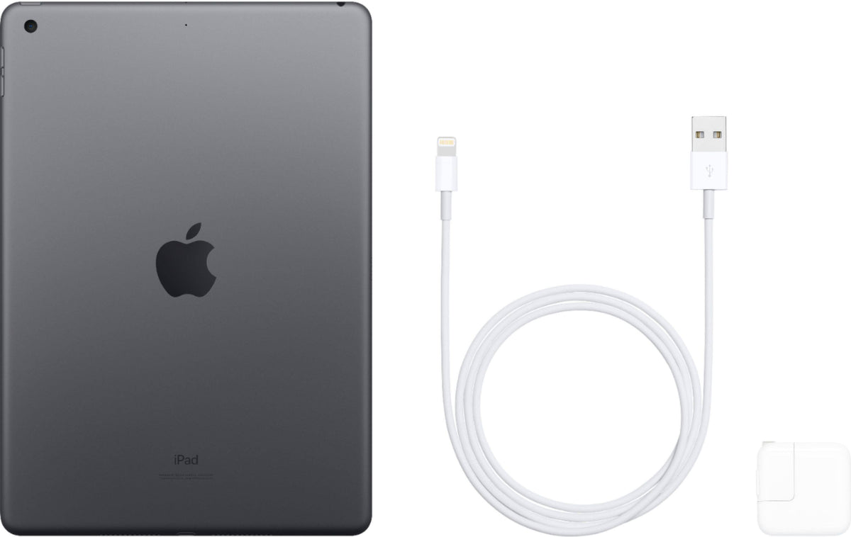Apple - Geek Squad Certified Refurbished 10.2-Inch iPad (7th Generation) with Wi-Fi - 128GB - Space Gray