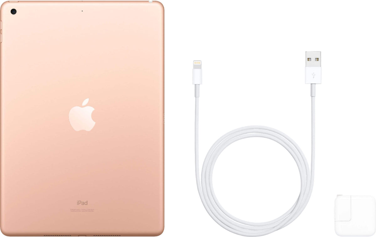 Apple - Geek Squad Certified Refurbished 10.2-Inch iPad (7th Generation) with Wi-Fi - 128GB - Gold