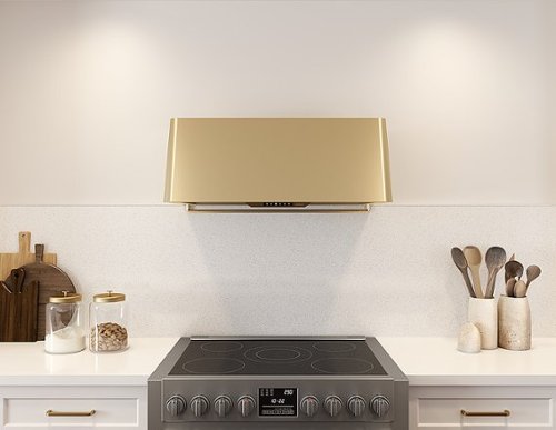 Zephyr - 36 inches - Convertible - Shell Range Hood - Satin Gold