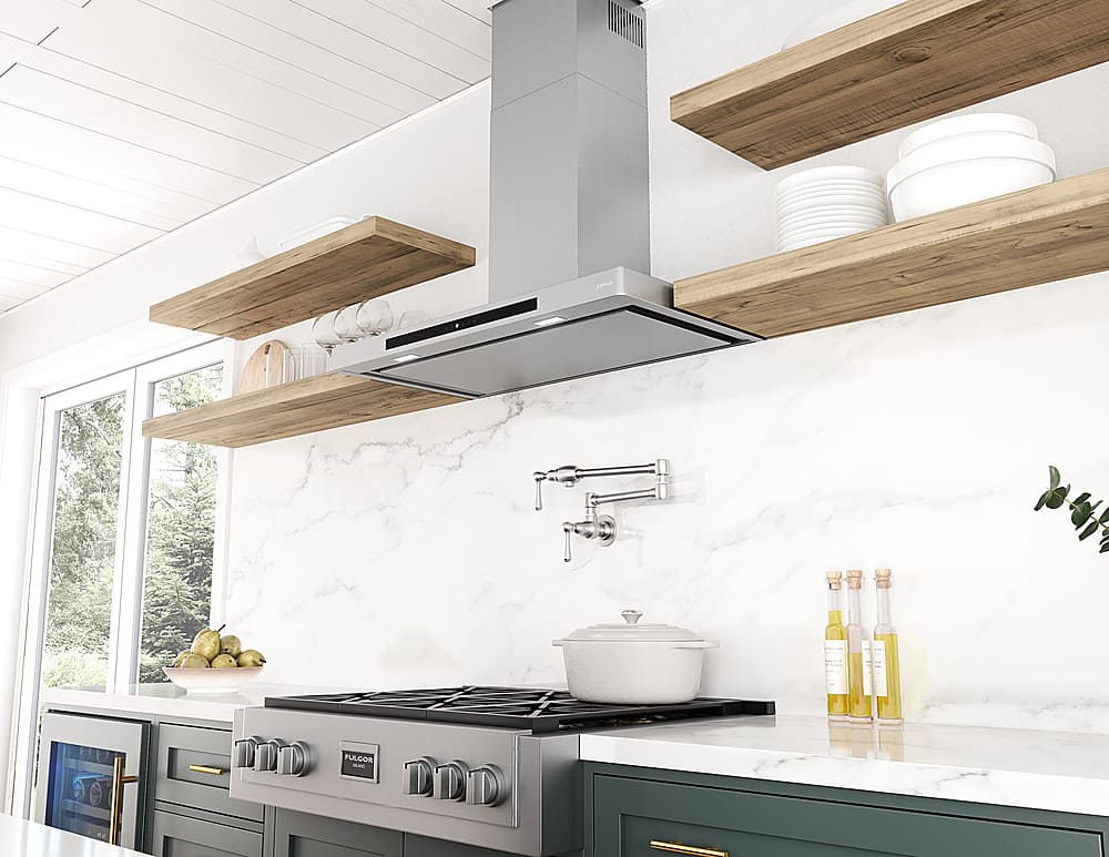 Zephyr - 36 inches - Convertible - Shell Range Hood - Stainless Steel