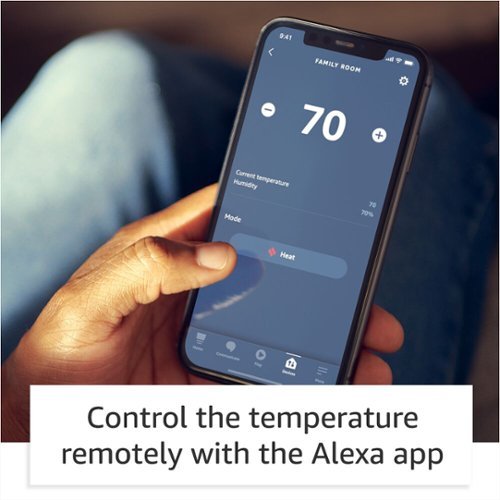 Amazon - Smart Thermostat – Save money and energy - Works with Alexa and Ring - C-wire required - White
