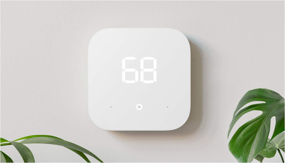 Amazon - Smart Thermostat – Save money and energy - Works with Alexa and Ring - C-wire required - White