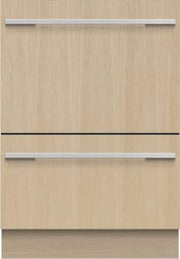 Fisher & Paykel - 24" Top Control Built-in Stainless Steel Tub Dishwasher with Integrated Double DishDrawer 44dBA - Custom Panel Ready