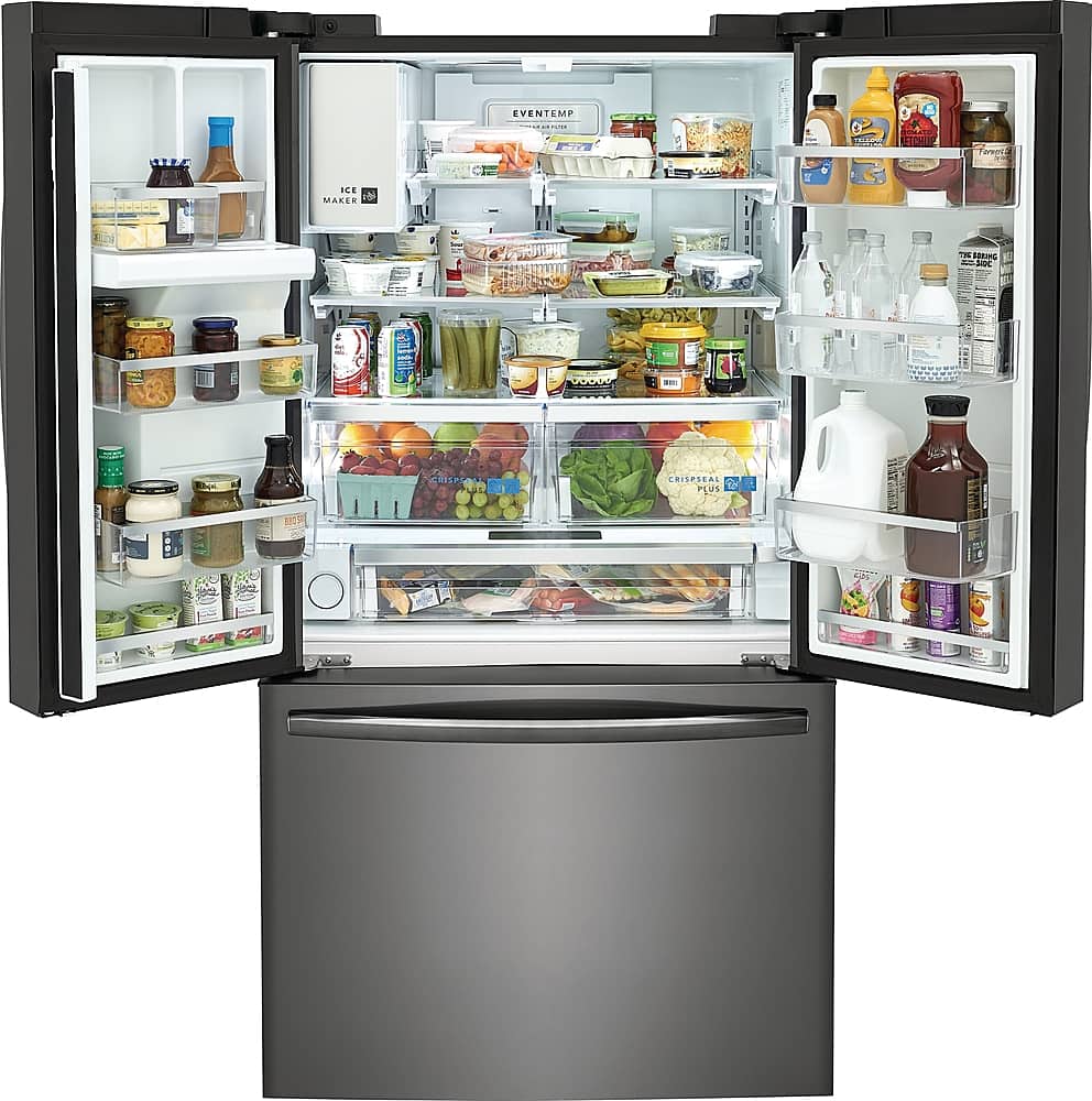 Frigidaire - Gallery 36 in. Wide 27.8 Cu. Ft. French Door Refrigerator - Black Stainless Steel