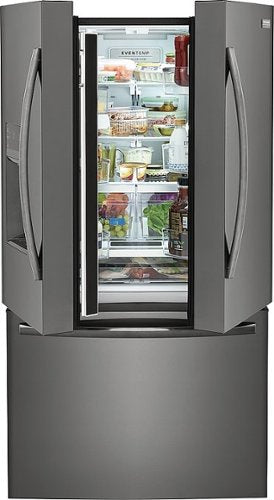 Frigidaire - Gallery 36 in. Wide 27.8 Cu. Ft. French Door Refrigerator - Black Stainless Steel