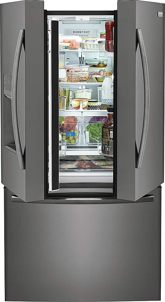 Frigidaire - Gallery 36 in. Wide 27.8 Cu. Ft. French Door Refrigerator - Black Stainless Steel