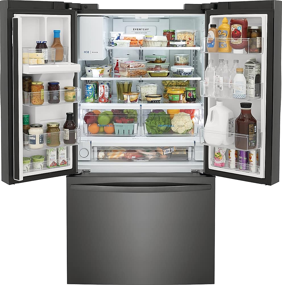 Frigidaire - 36 in. Wide 27.8 Cu. Ft. French Door Refrigerator - Black Stainless Steel