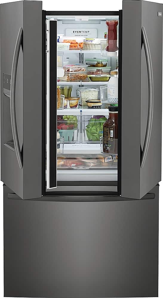 Frigidaire - 36 in. Wide 27.8 Cu. Ft. French Door Refrigerator - Black Stainless Steel