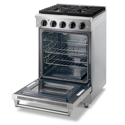 Thor Kitchen - 24 in. Wide 4 burner 3.7 Cu. Ft. Freestanding LP Range - Silver